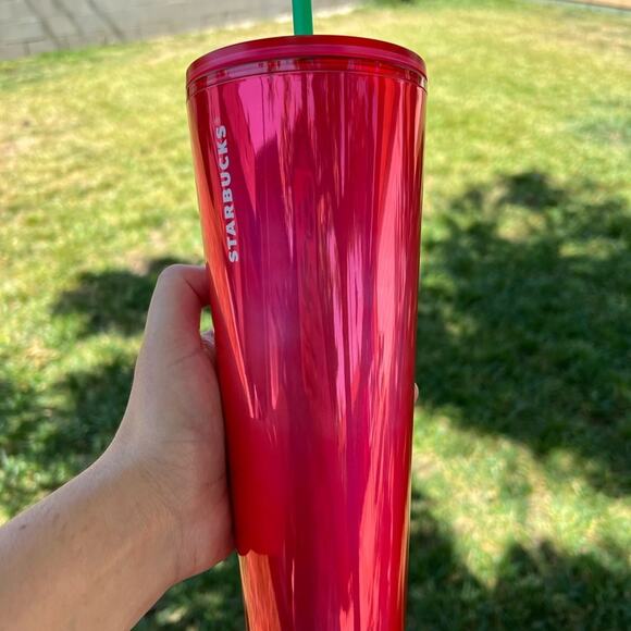 Starbucks Metallic Fame Watermelon Pink Tumbler 24oz